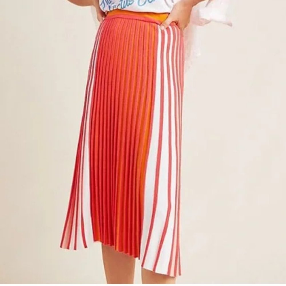 Anthropologie Pleated midi skirt by Moth